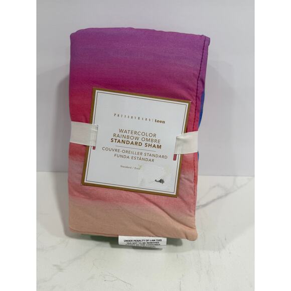 Pottery Barn Teen Watercolor Rainbow Ombre Standard Sham 20x26 NWT Boho - Picture 4 of 7
